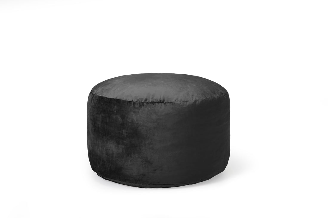 Pouf Garvee de 120 cm en mousse à mémoire de forme pour adultes, grand format, style canapé, housse amovible en microfibre, noir, idéal pour le salon