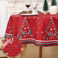 Chemin de table rond Garvee pour Noël, imperméable et lavable, décoratif pour la cuisine et les fêtes.