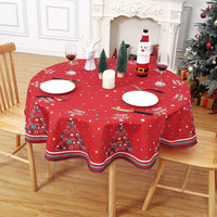 Chemin de table rond Garvee pour Noël, imperméable et lavable, décoratif pour la cuisine et les fêtes.