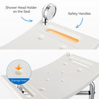 Banc de douche Garvee à hauteur réglable avec pieds antidérapants pour personnes âgées et personnes handicapées, siège ergonomique, aluminium, stable, 250 kg, gris