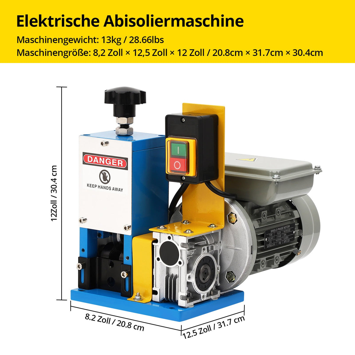 Machine à dénuder les câbles GARVEE, diamètre de dénudage 1,5-25 mm, machine à dénuder électrique, vitesse de dénudage 18 m/min, outil professionnel de dénudage de câbles pour le recyclage des fils de cuivre