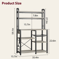 Étagère à micro-ondes Garvee Bakers Rack avec prises, 6 niveaux, en métal robuste, pour la cuisine et la salle à manger, 90 cm (L) x 40 cm (P), noire