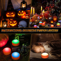 Lanternes citrouilles LED Garvee Halloween, couleurs RGB changeantes, télécommande, minuterie, en plastique, fonctionne à piles, lot de 6, multicolores