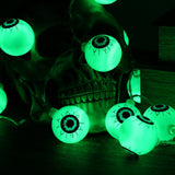 Guirlande lumineuse Garvee Halloween en forme d'yeux verts, 5 m, 30 LED, à piles, étanche, avec télécommande, pour fêtes intérieures et extérieures