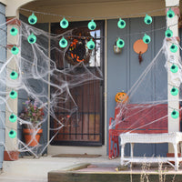 Guirlande lumineuse Garvee Halloween en forme d'yeux verts, 5 m, 30 LED, à piles, étanche, avec télécommande, pour fêtes intérieures et extérieures