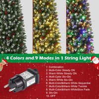 Sapin de Noël Garvee 230 cm avec support en métal - Éclairage LED bicolore à 8 modes pour une ambiance de Noël magique