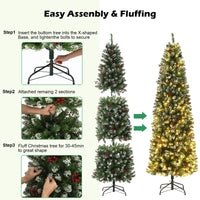 Sapin de Noël Garvee 230 cm avec support en métal - Éclairage LED bicolore à 8 modes pour une ambiance de Noël magique