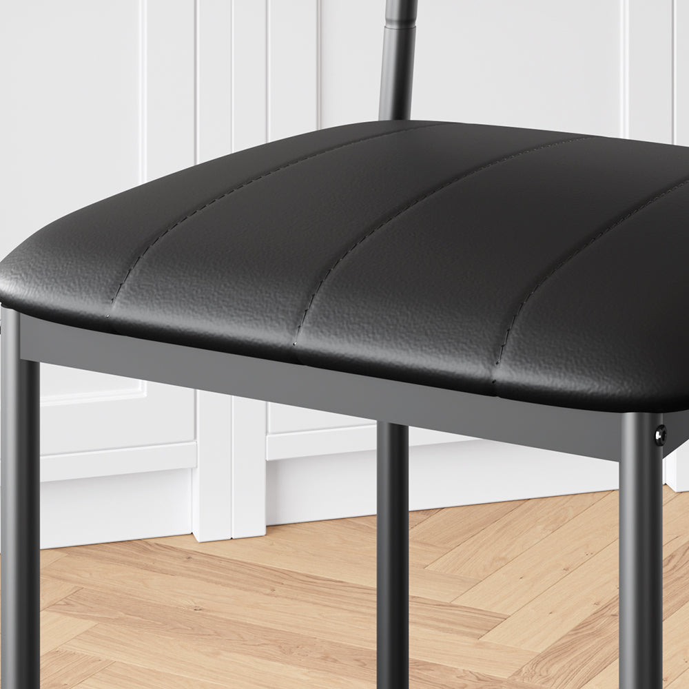 Garvee Lot de 2 tabourets de bar hauteur comptoir, cuir PU noir, dossier ergonomique rembourré, repose-pieds, montage facile, pour îlot de cuisine
