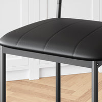 Garvee Lot de 2 tabourets de bar hauteur comptoir, cuir PU noir, dossier ergonomique rembourré, repose-pieds, montage facile, pour îlot de cuisine