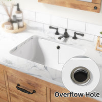 Lavabo encastré en céramique Garvee, rectangulaire, blanc brillant, 51,4 x 38,5 x 20 cm, salle de bain moderne