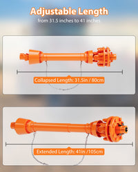 Garvee Arbre de transmission de prise de force 1-9,5 mm 6 cannelures avec embrayage à friction pour débroussailleuse et tondeuse, télescopique 109