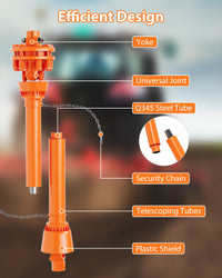 Garvee Arbre de transmission de prise de force 1-9,5 mm 6 cannelures avec embrayage à friction pour débroussailleuse et tondeuse, télescopique 109