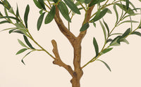 Garvee Olivier artificiel 130 cm en soie synthétique, tronc en bois naturel, fruits réalistes, montage facile, matériaux sûrs, déco intérieure maison et bureau