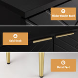 Garvee buffet de cuisine à 2 portes, coin café de 74 cm, design moderne, bois MDF, pieds métalliques réglables, rangement polyvalent, salle à manger et couloir - Doré