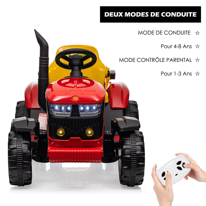 Tracteur électrique pour enfant avec remorque amovible