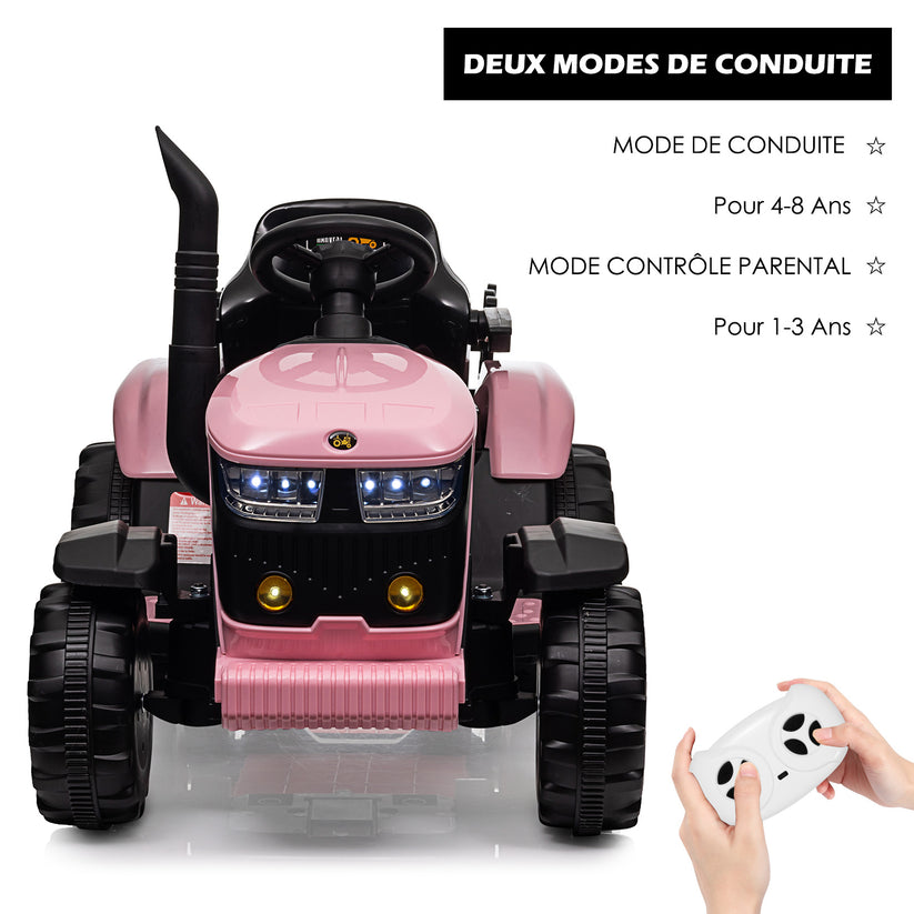 Tracteur électrique pour enfant avec remorque amovible