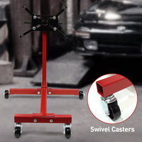 Support moteur rotatif Garvee, capacité de 340 kg, avec bras réglables pour atelier et réparation, en acier, roulettes avec frein, tête pivotante à 360°