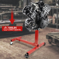 Support moteur rotatif Garvee, capacité de 340 kg, avec bras réglables pour atelier et réparation, en acier, roulettes avec frein, tête pivotante à 360°