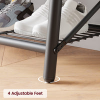 Garvee Porte-manteau simple 100 cm – Structure en métal aspect bois avec banc à chaussures et 5 à 10 crochets pour entrée et salon