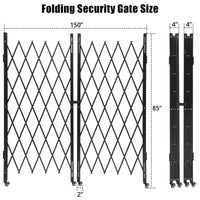 Portail métallique extensible Garvee, 2,2 m de large, portail de sécurité pliable avec roulettes pour chantiers, gares, écoles, garages, 216 x 216 cm, noir