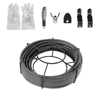 Câble de débouchage Garvee de 15 m x 1,27 cm avec gants et tête de coupe pour cuisine et salle de bain, antirouille, âme pleine