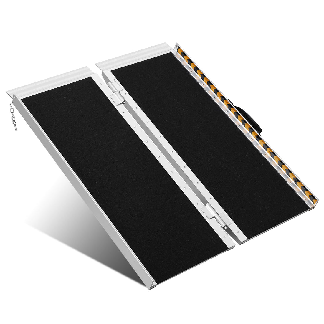 Garvee Rampe Pliable en Aluminium 2,13m pour Fauteuil Roulant, Capacité 363kg, Surface Antidérapante Double, Légère, pour Escaliers et Seuils