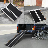 Garvee Rampe PMR pliable 91 cm en aluminium, capacité 363 kg, antidérapante et portable, pour fauteuil roulant, scooter, escaliers, seuils et portes