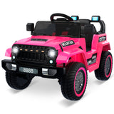 Garvee Voiture électrique enfant 12 V rose, 2 moteurs de 35 W, télécommande parentale, 3 vitesses, LED, musique et ceinture, 3 à 8 ans - Rose