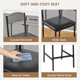 Garvee Tabourets De Bar Set De 2, Siège Large En PU Cuir Avec Dossier Ergonomique & Repose-Pieds, Structure Fer, Hauteur Comptoir, Cuisine & Bar Maison, Noir - 
