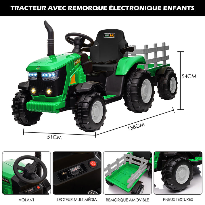 Tracteur électrique enfant GARVEE, idée cadeau pour enfant