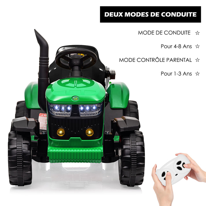 Tracteur électrique pour enfant avec remorque amovible