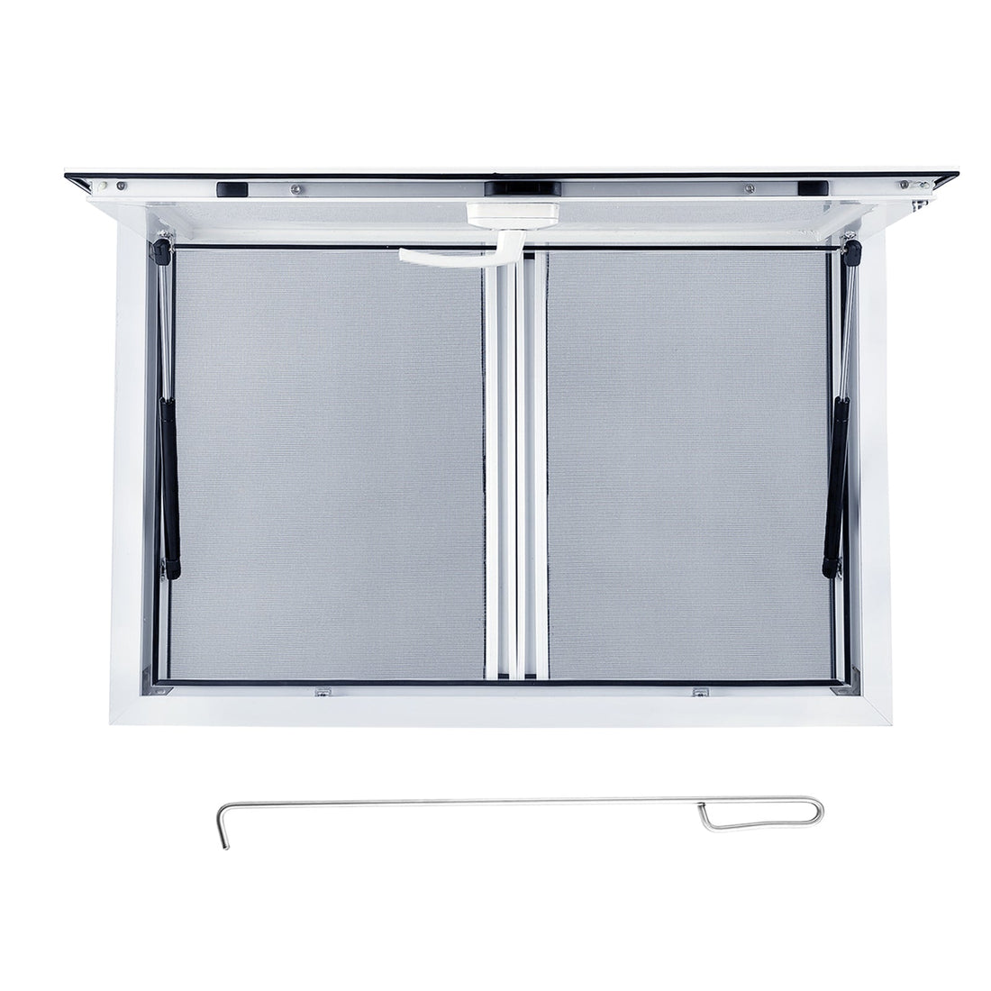 Vitrine de vente pour camion-restaurant Garvee, piliers de levage pneumatiques en aluminium de 48 x 36 pouces, double joint, usage extérieur