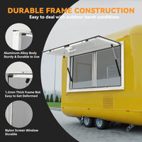 Vitrine de vente pour camion-restaurant Garvee, piliers de levage pneumatiques en aluminium de 48 x 36 pouces, double joint, usage extérieur