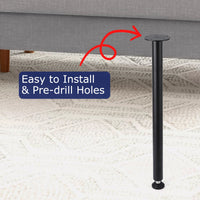 Pieds de table Garvee 71 cm (28 pouces) – Hauteur réglable, en métal, idéaux pour le bureau, la salle à manger et le mobilier moderne.