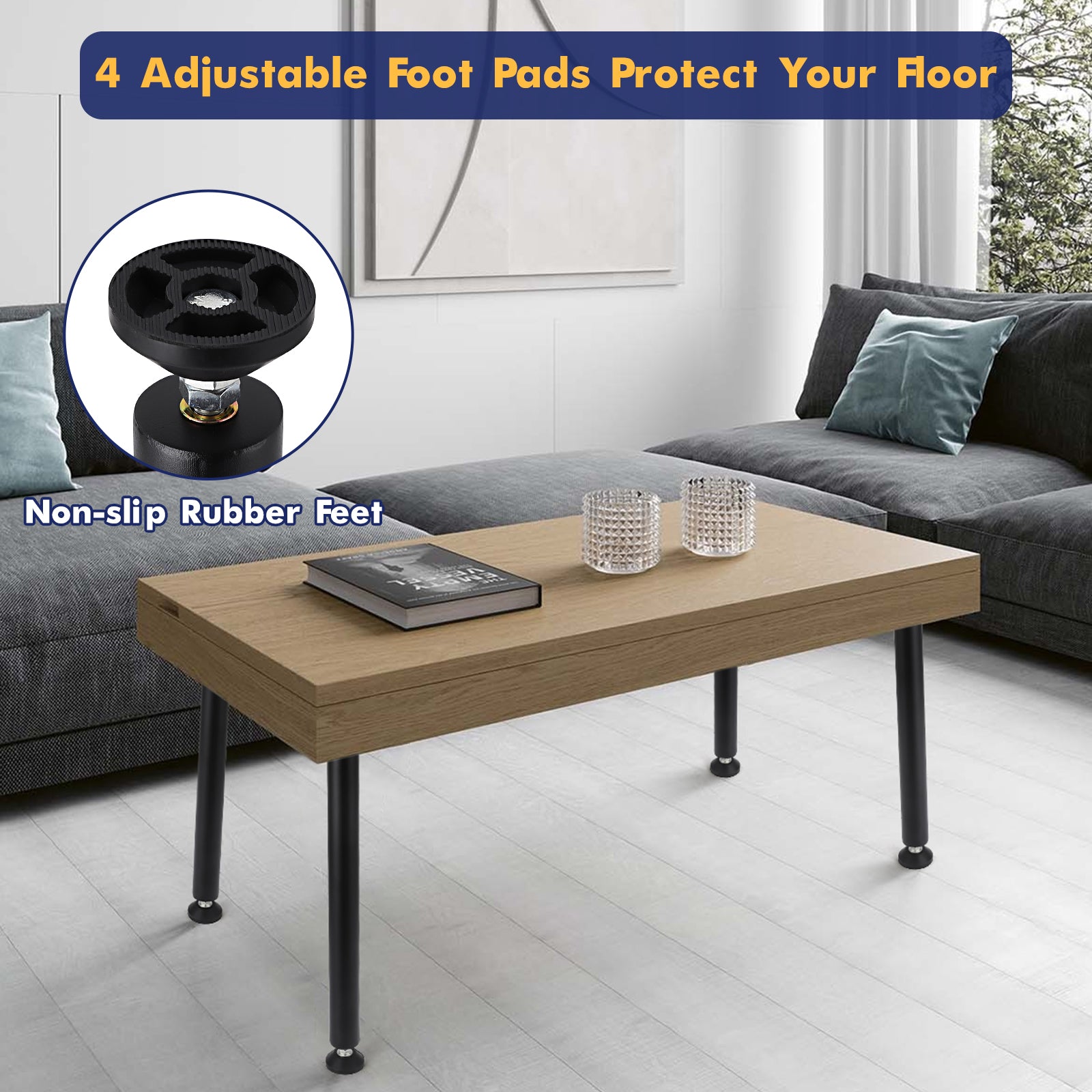 Pieds de table Garvee 71 cm (28 pouces) – Hauteur réglable, en métal, idéaux pour le bureau, la salle à manger et le mobilier moderne.