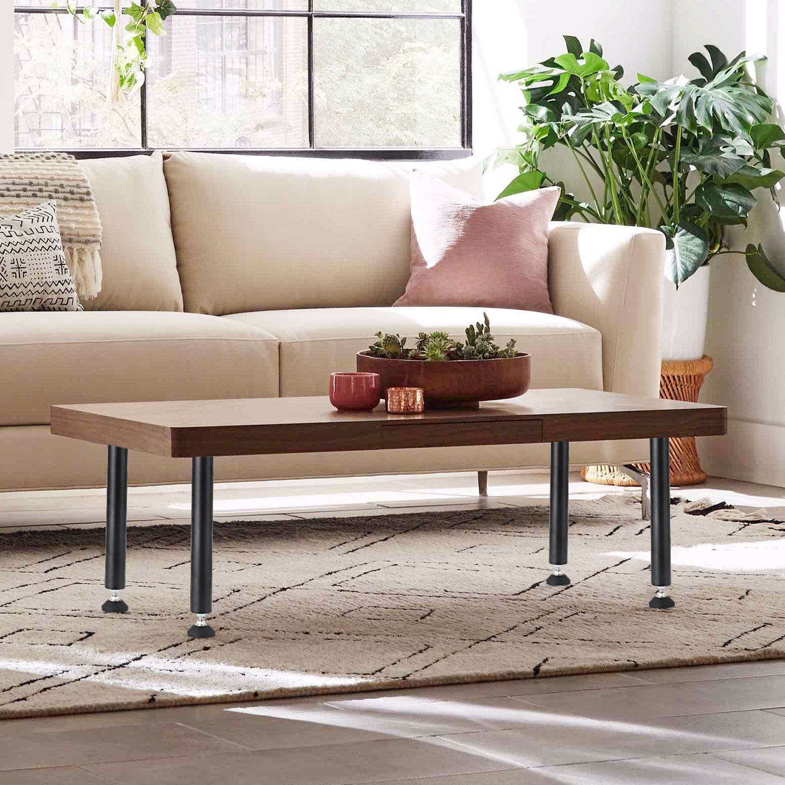 Pieds de table Garvee 71 cm (28 pouces) – Hauteur réglable, en métal, idéaux pour le bureau, la salle à manger et le mobilier moderne.