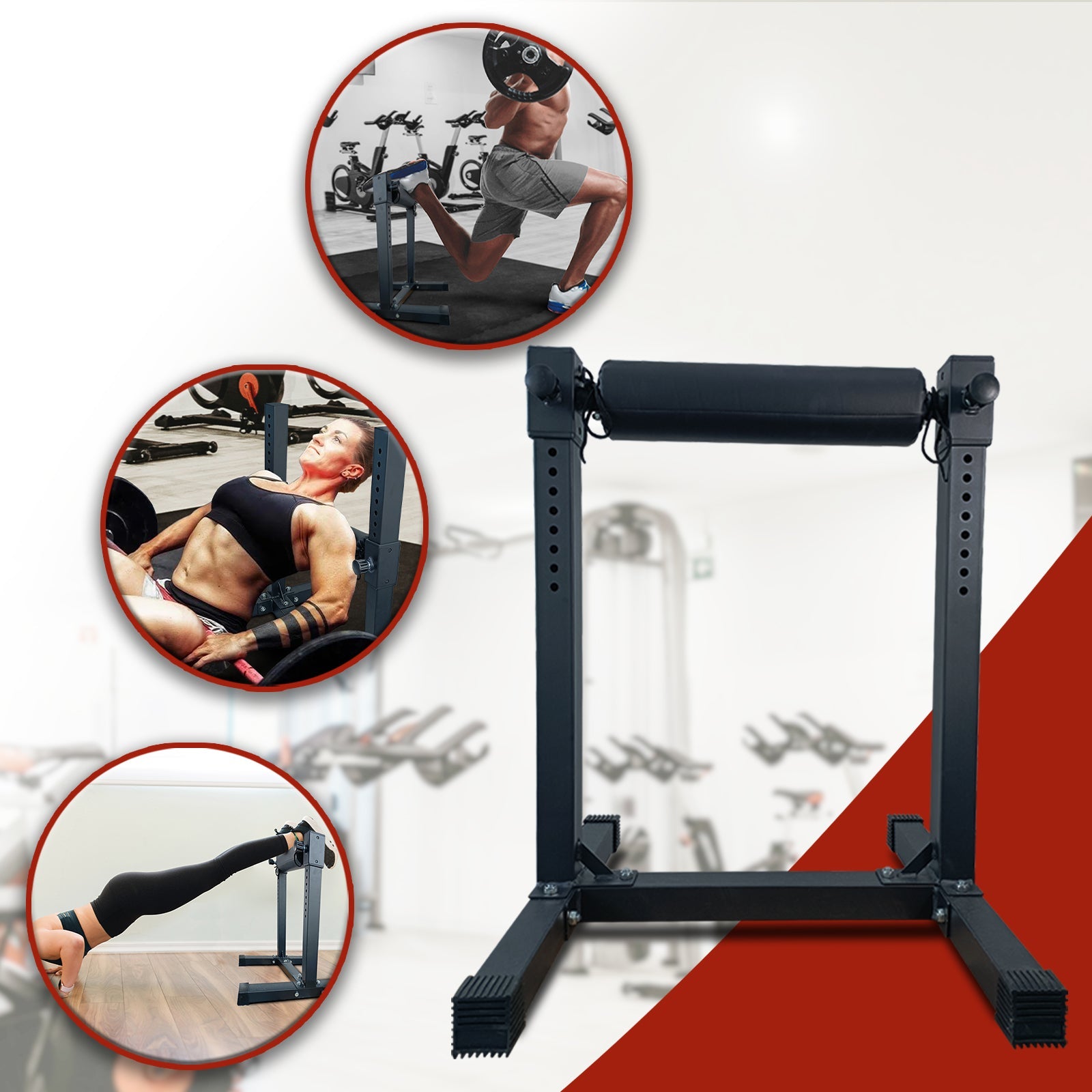Support pour squat bulgare Garvee, réglable pour femmes et hommes, structure en acier robuste, idéal pour la salle de sport à domicile, rembourrage en mousse confortable, base en caoutchouc antidérapante
