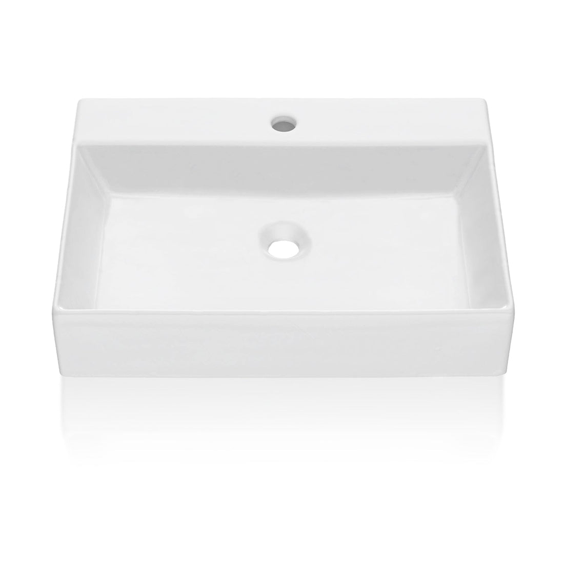 Garvee Vasque à Poser Ovale en Céramique Blanche, 61 × 45 × 13 cm, Anti-Rayures, pour Salle de Bain et Toilettes