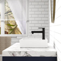 Lavabo de salle de bain Garvee, rectangulaire, en céramique blanche, 61 x 45 x 13 cm, pour salle de bain et toilettes invités, moderne, résistant aux rayures, émaillé