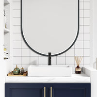 Lavabo de salle de bain Garvee, rectangulaire, en céramique blanche, 61 x 45 x 13 cm, pour salle de bain et toilettes invités, moderne, résistant aux rayures, émaillé