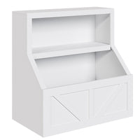 Étagère à livres et rangement pour jouets Garvee pour enfants, 2 niveaux, en bois naturel, idéale pour la salle de jeux et la chambre d'enfant, 80 x 42 x 81 cm, bois naturel