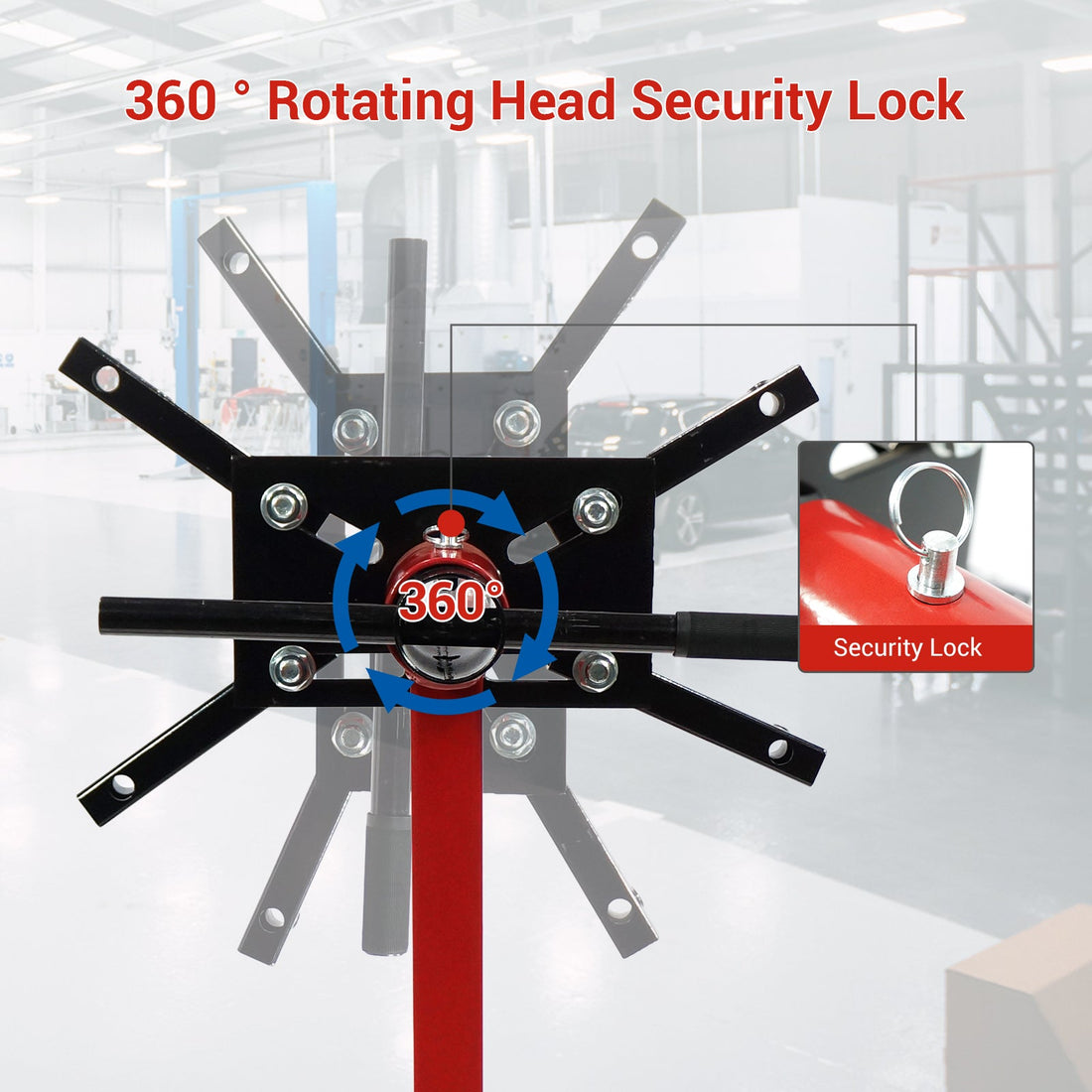 Support moteur rotatif Garvee, capacité de 340 kg, avec bras réglables pour atelier et réparation, en acier, roulettes avec frein, tête pivotante à 360°