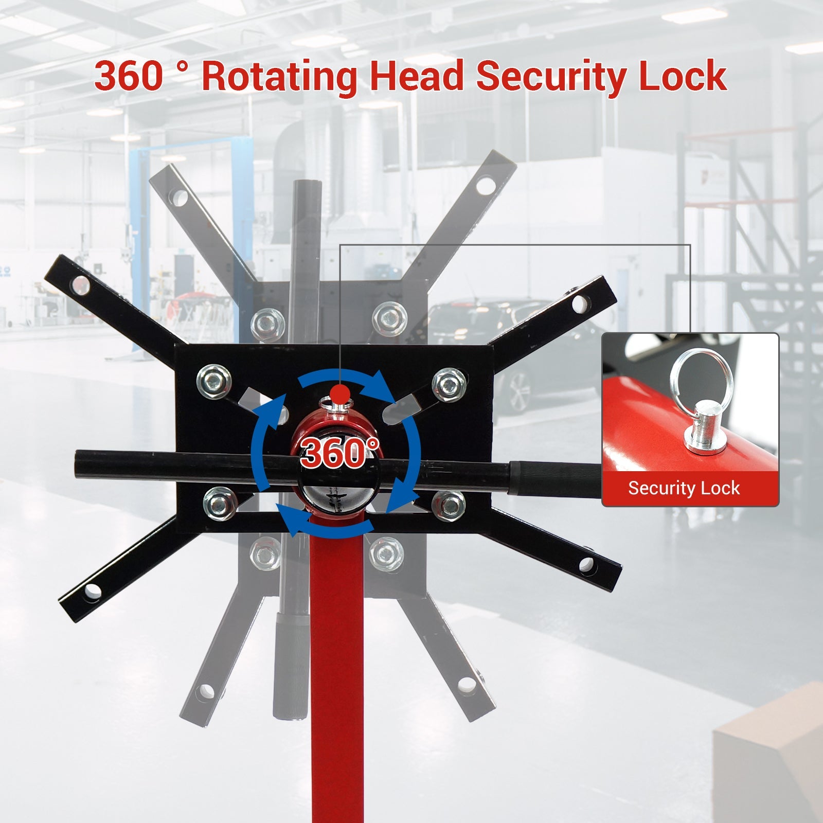 Support moteur rotatif Garvee, capacité de 340 kg, avec bras réglables pour atelier et réparation, en acier, roulettes avec frein, tête pivotante à 360°