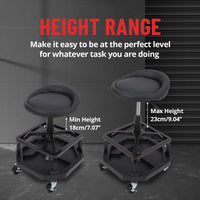 Tabouret roulant d'atelier Garvee pour garage, capacité de charge de 150 kg, confortable, rembourré, avec roulettes, durable, pour mécaniciens et bricoleurs