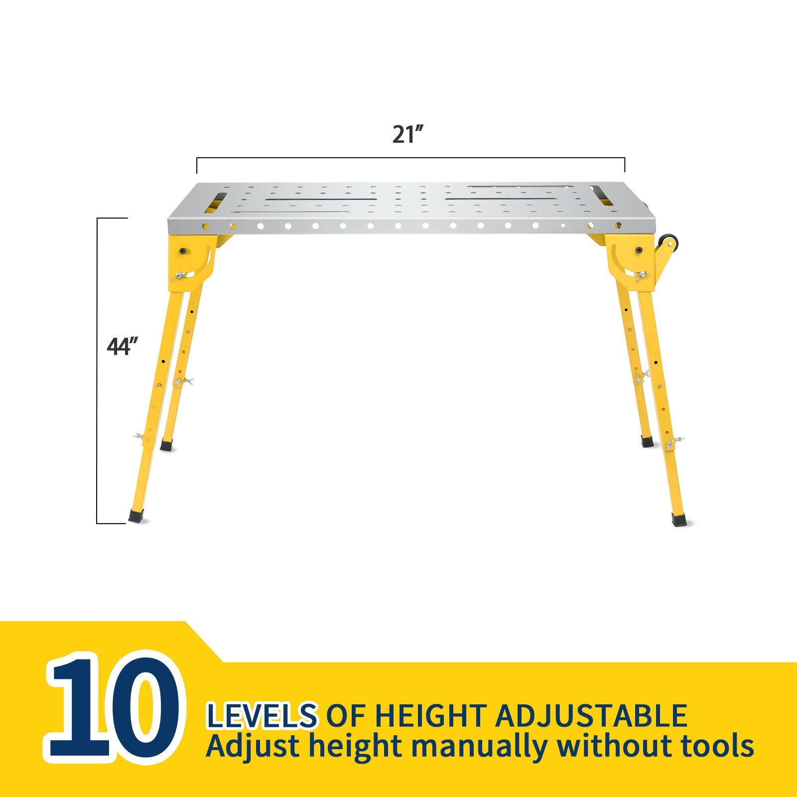 Table de soudage pliante Garvee avec roulettes, hauteur réglable, 76 x 51 cm, acier au carbone, atelier, garage, noire