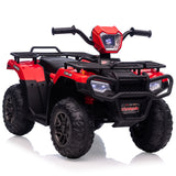 Garvee Quad Électrique pour Enfants 12 V, Rouge, Véhicule Tout-Terrain avec Pneus Off-Road, Phares LED, Vitesse Variable et Plastique Résistant, 3 à 6 Ans - Rouge