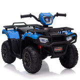 Garvee Quad Électrique pour Enfants 12 V, Bleu, Véhicule Tout-Terrain avec Pneus Off-Road, Phares LED, Vitesse Variable et Plastique Résistant, 3 à 6 Ans - Bleu