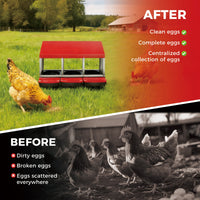 Nichoir Garvee pour poules, 3 compartiments, en métal, sans support, 80 x 50 x 47,5 cm, pour 3 à 6 poules, rouge.