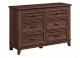 Garvee Commode Farmhouse à 6 tiroirs, en bois marron, robuste, offrant un grand espace de rangement pour la chambre, le salon ou le couloir - Marron
