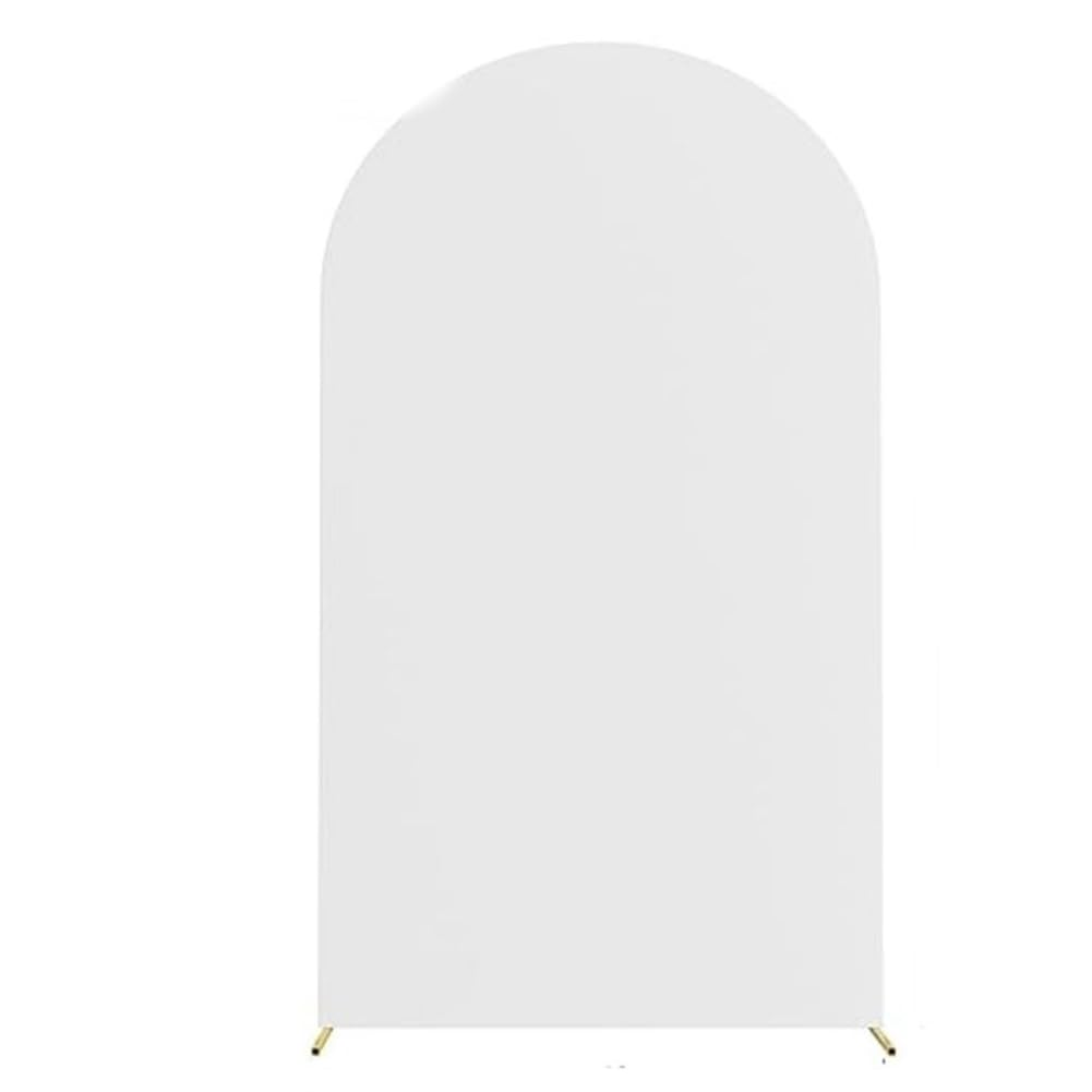 Garvee Arche de fond ronde double face pour décoration de fête, mariage, enterrement de vie de jeune fille, blanche, 200 x 100 cm